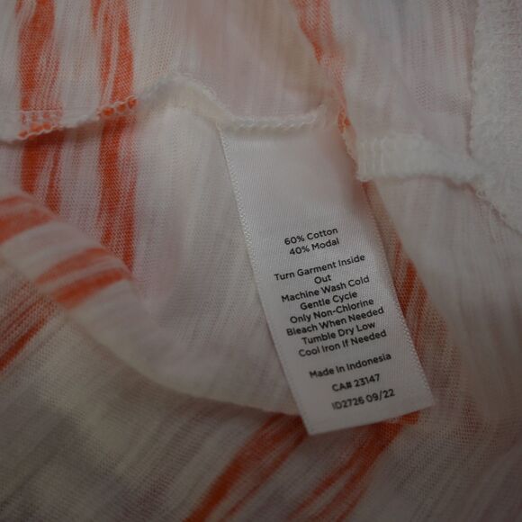 T by Talbots Womens Medium Striped Scoop / Crew Neck 3/4 Sleeve Tee T-Shirt - Picture 5 of 8